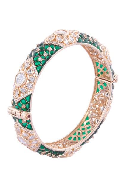 Green & Gold Decorative Bangles 