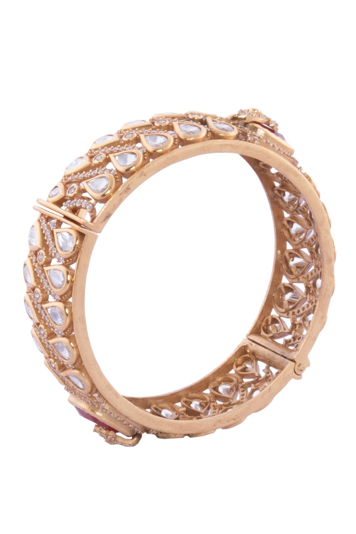 Ruby & Gold Embellished Bangles 