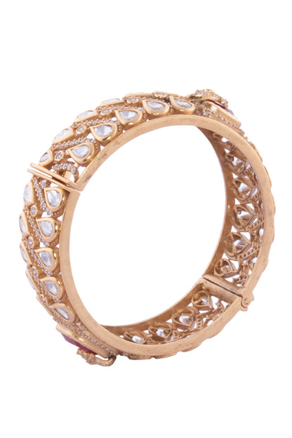 Ruby & Gold Embellished Bangles 