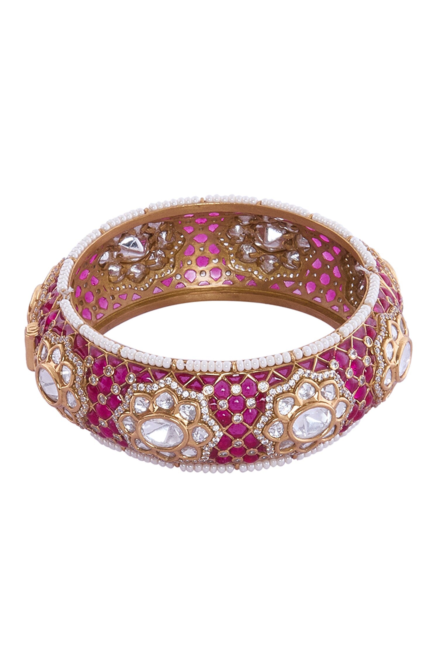 Ruby & Gold Embellished Bangle 