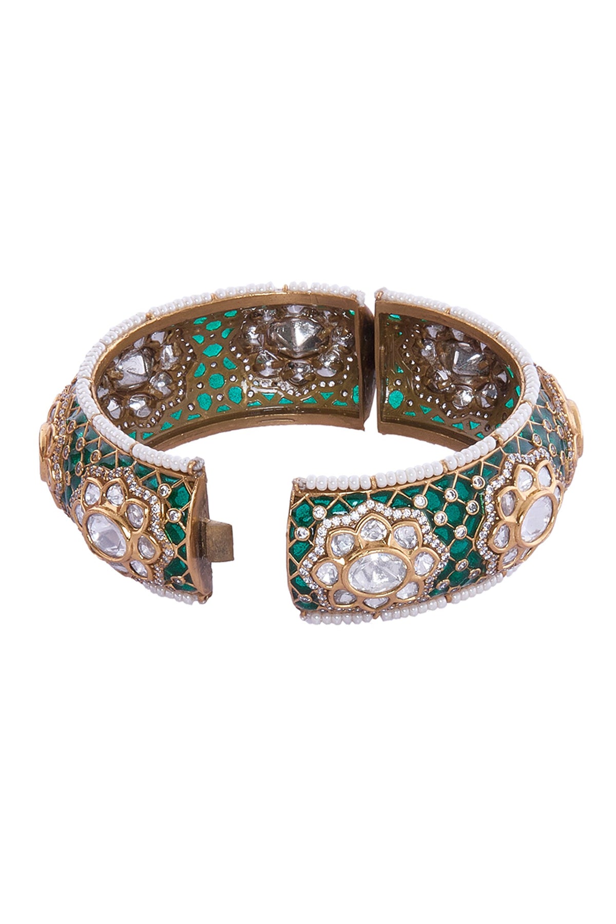 Green & Gold Embellished Bangle 