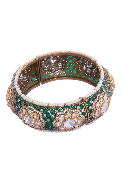 Green & Gold Embellished Bangle 