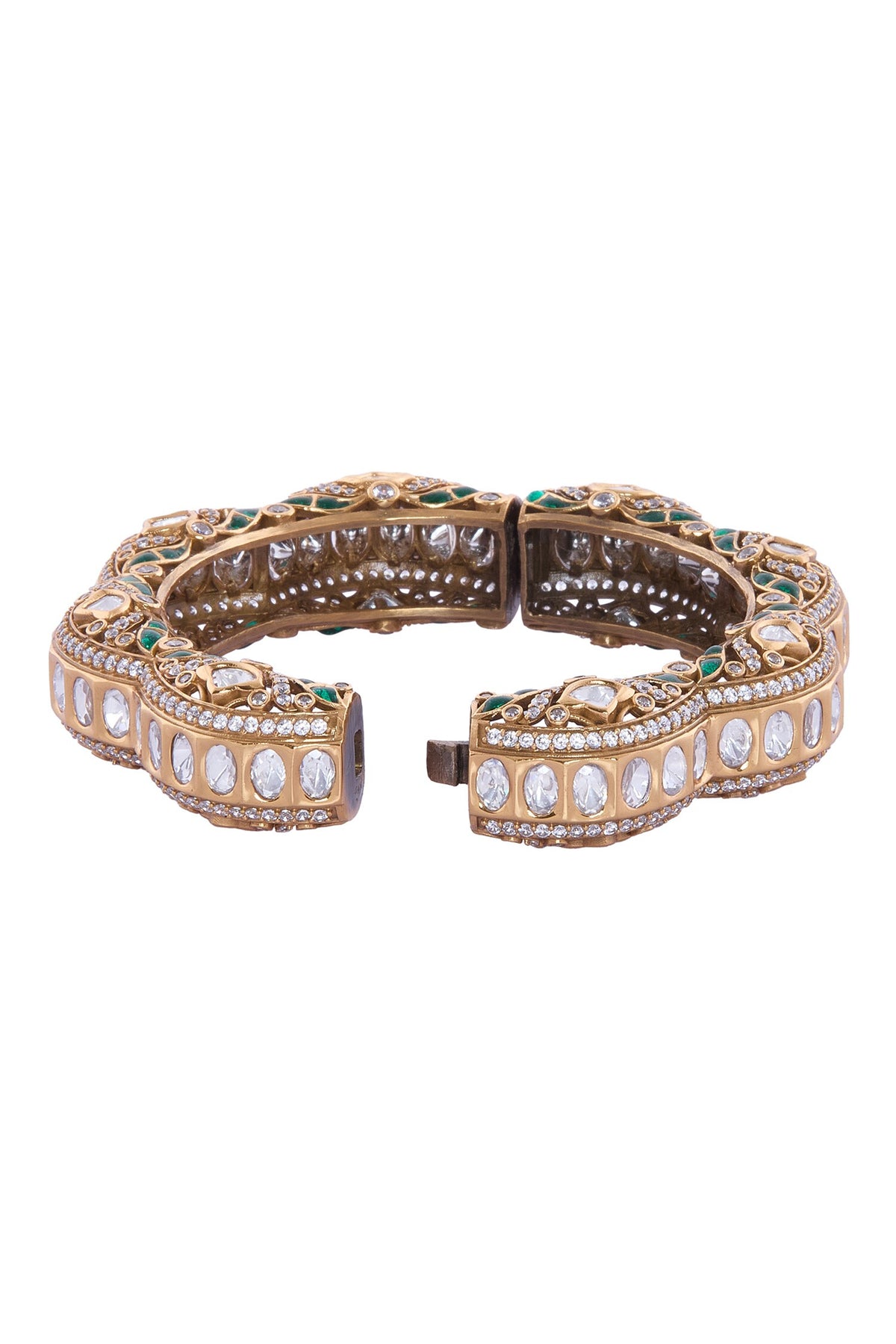Green & Gold Embellished Bangle 