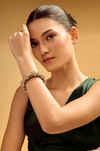 Green & Gold Embellished Bangle 