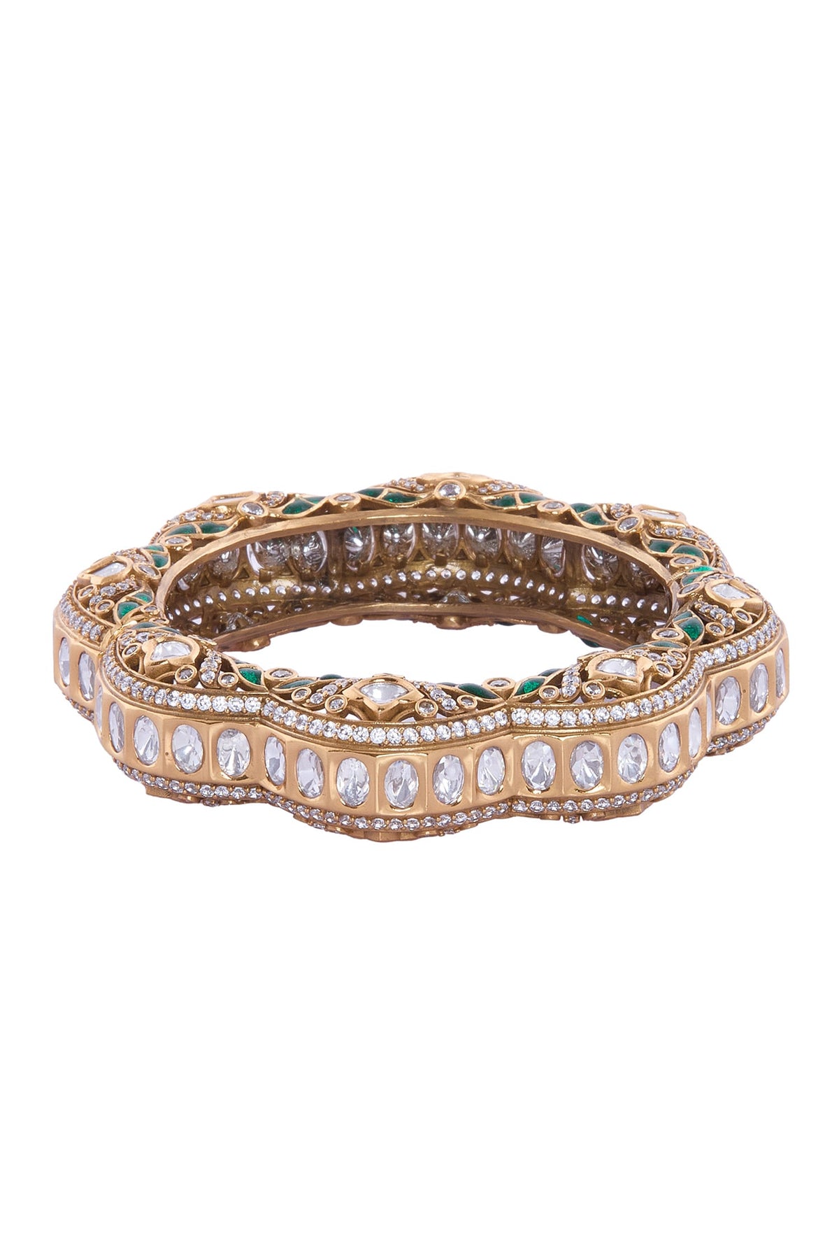 Green & Gold Embellished Bangle 