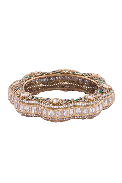 Green & Gold Embellished Bangle 