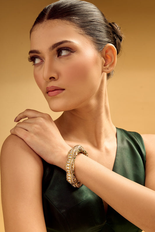 Green & Gold Embellished Bangle 