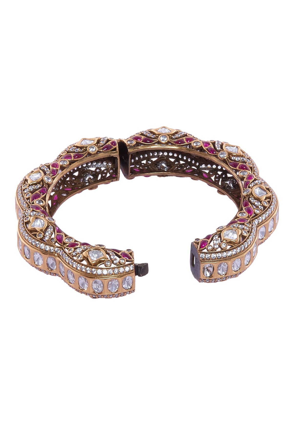 Ruby & Gold Decorative Bangle 