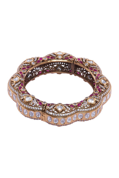 Ruby & Gold Decorative Bangle 