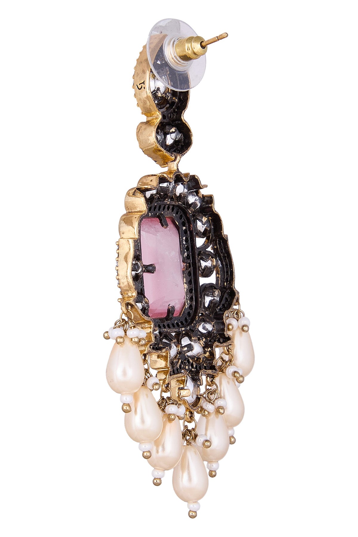 Pink & Gold Dangler Earrings 