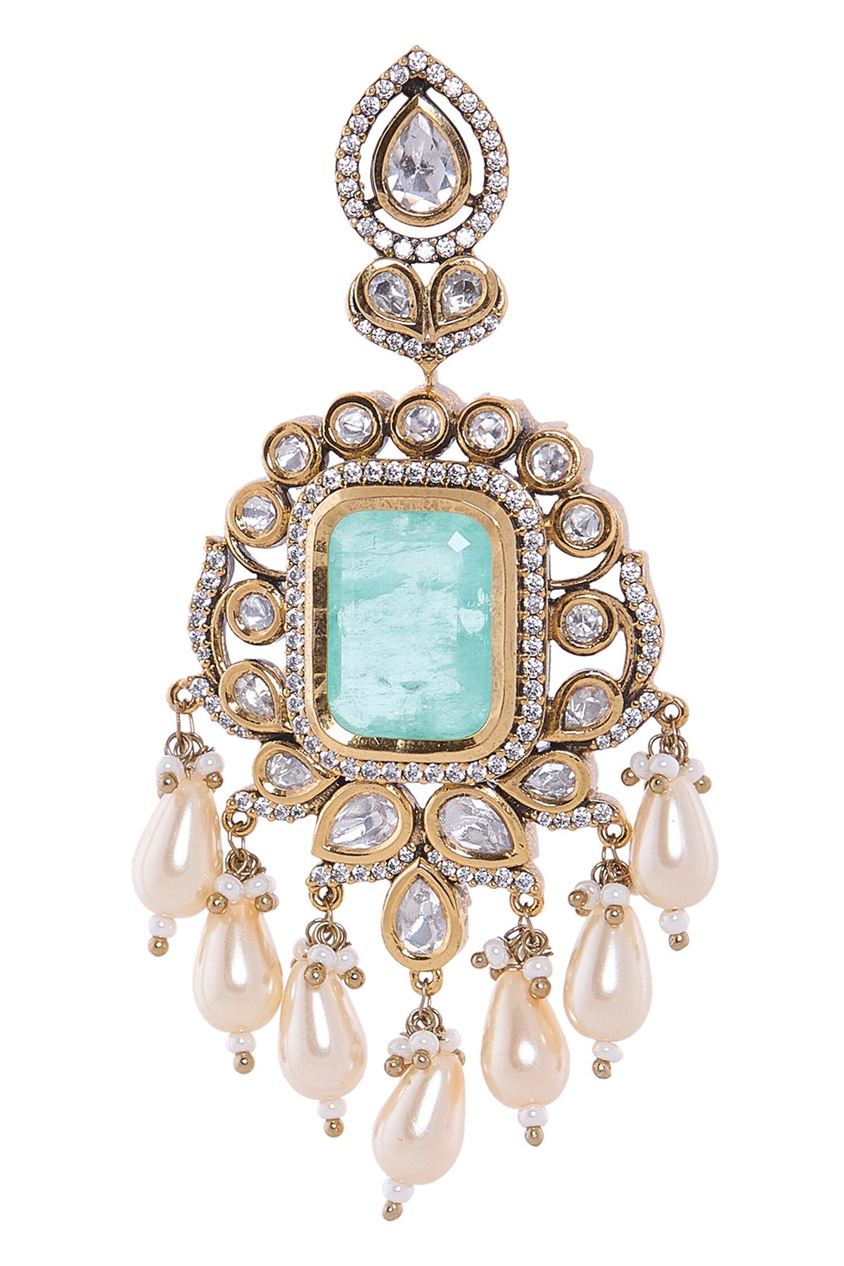 Mint & Gold Dangler Earrings 