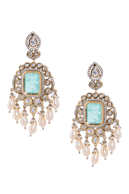 Mint & Gold Dangler Earrings 