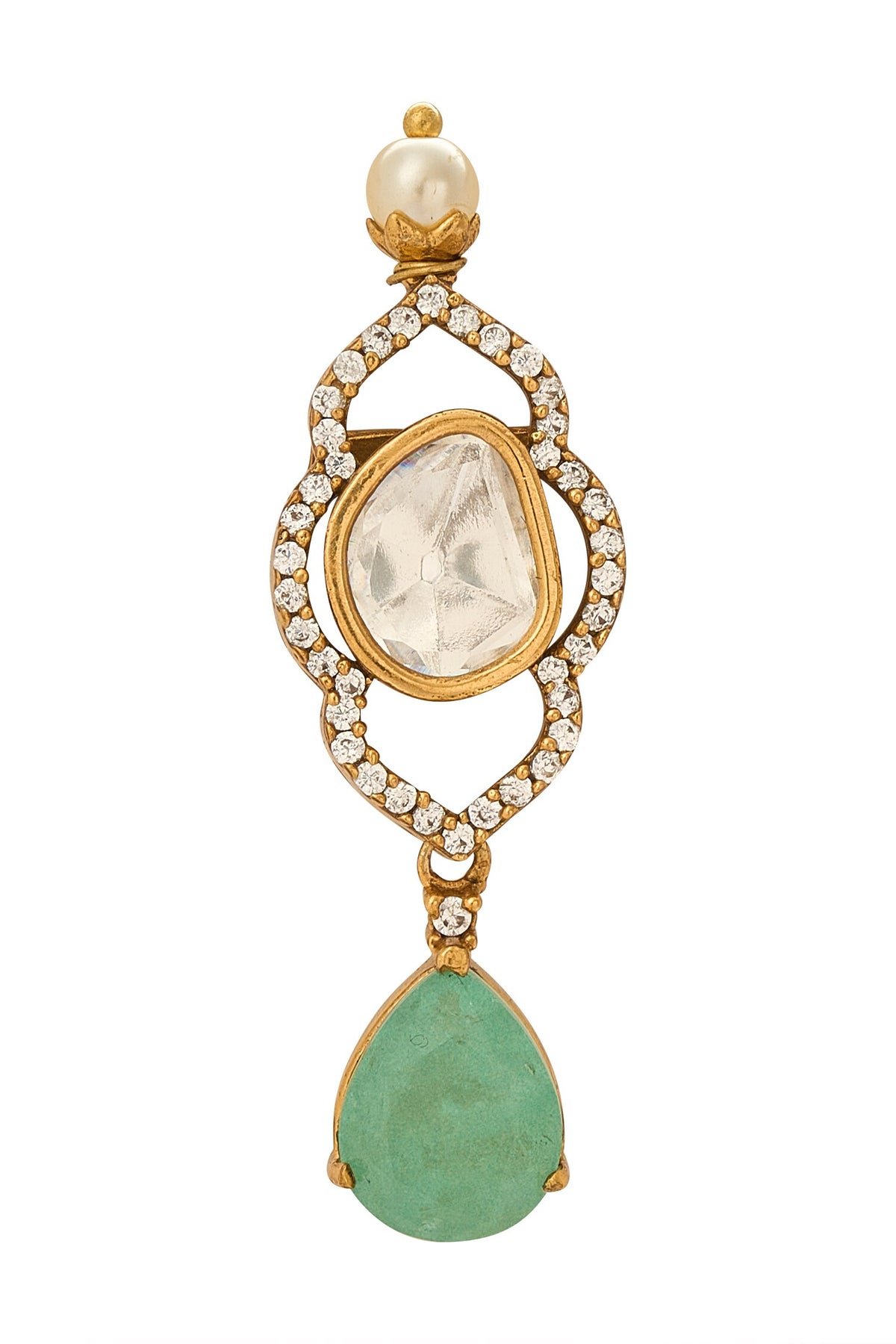 Mint Brass Necklace & Earring Set 