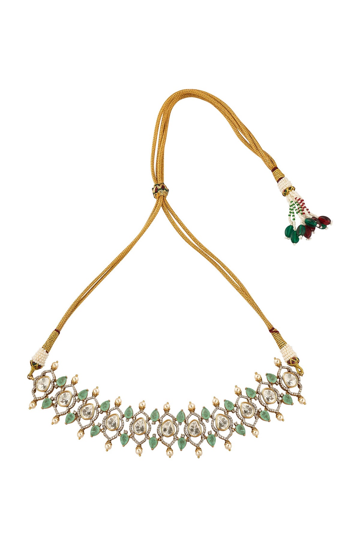 Mint Brass Necklace & Earring Set 