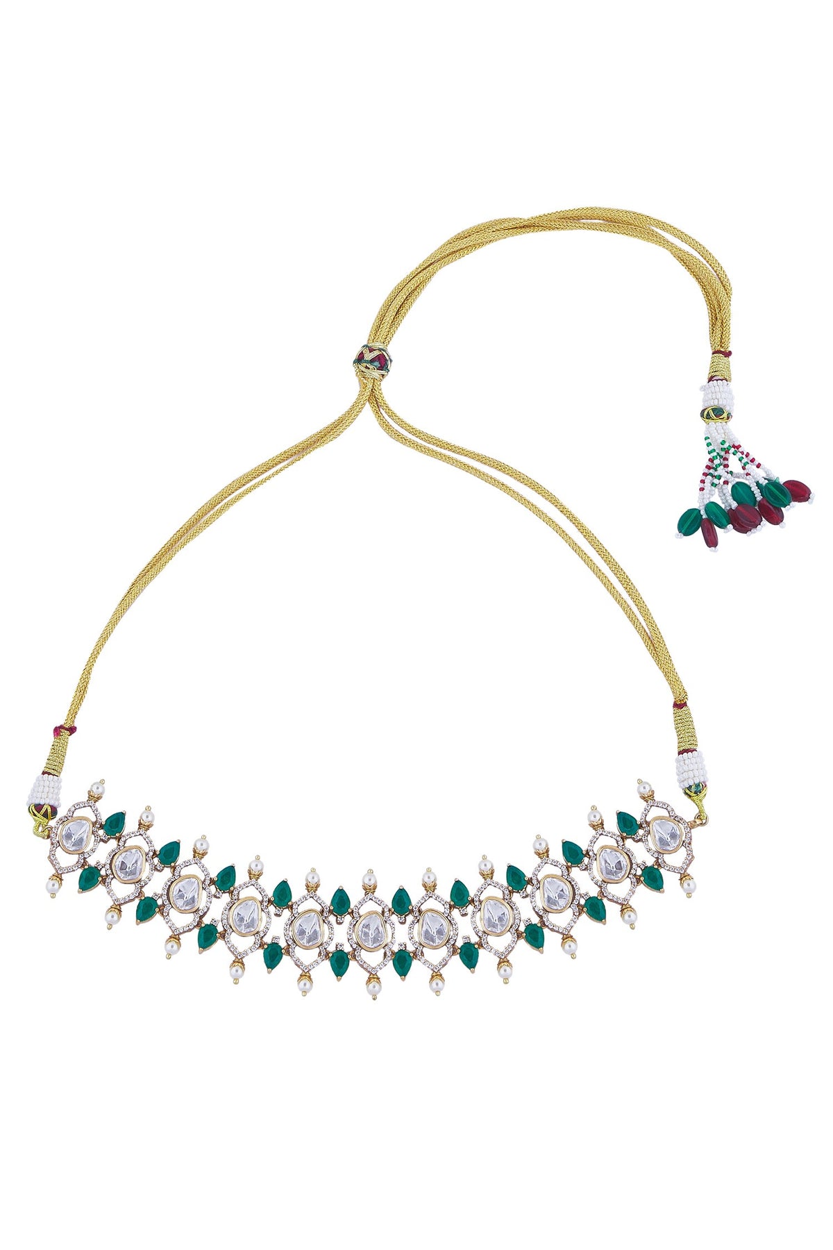 Green Brass Necklace & Earring Set 