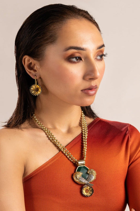Engraved Musings Gold Plated Necklace 