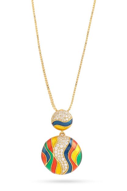 Colorful Moissanite Pendant Necklace 