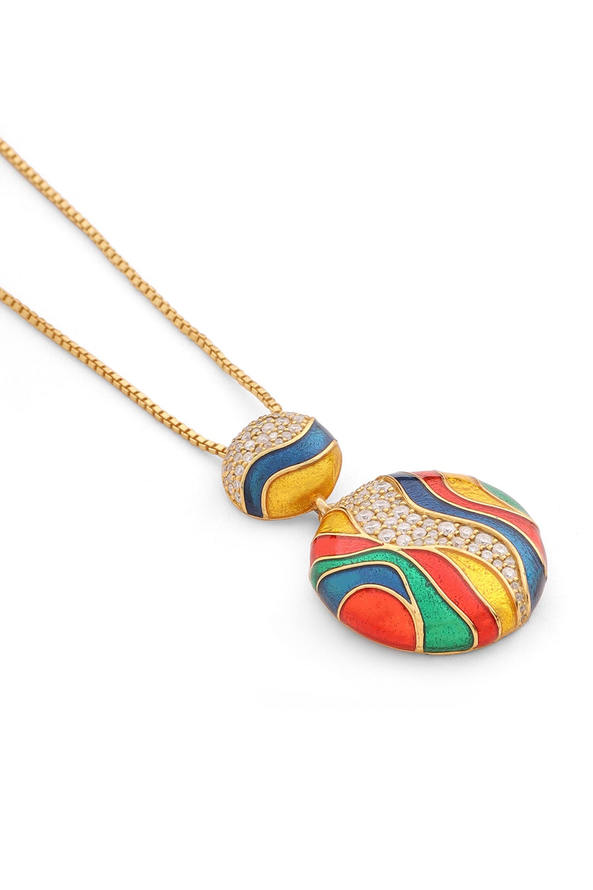 Colorful Moissanite Pendant Necklace 