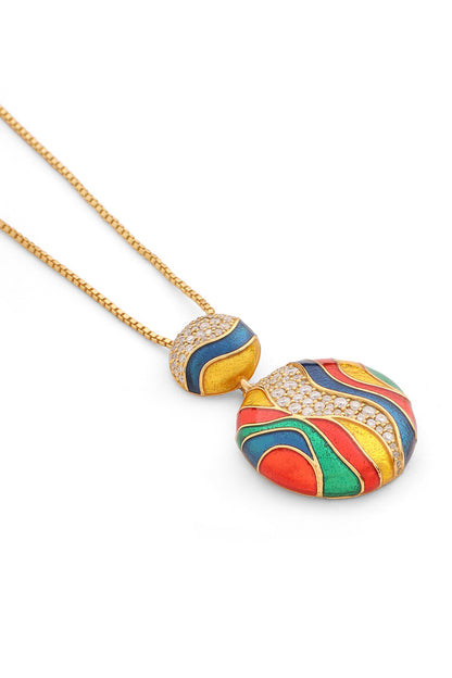 Colorful Moissanite Pendant Necklace 