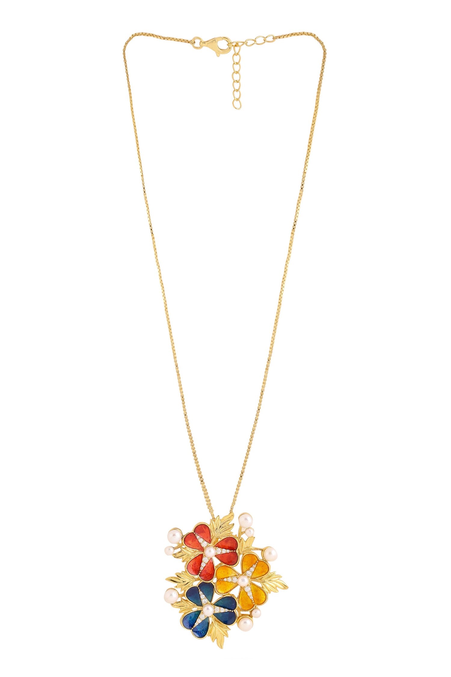 Floral Moissanite Pendant Necklace 