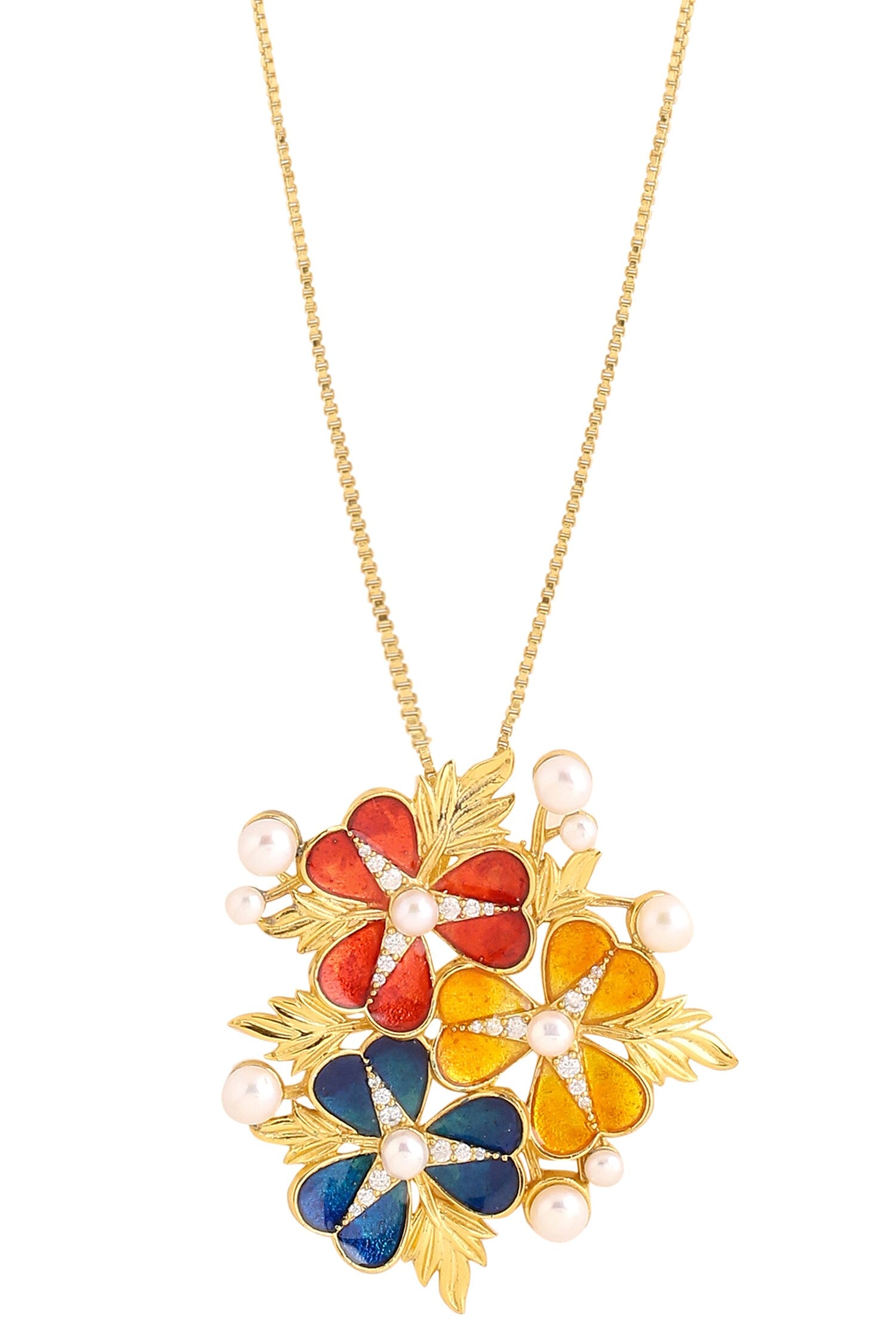 Floral Moissanite Pendant Necklace 
