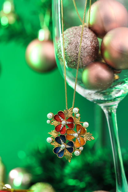 Floral Moissanite Pendant Necklace 