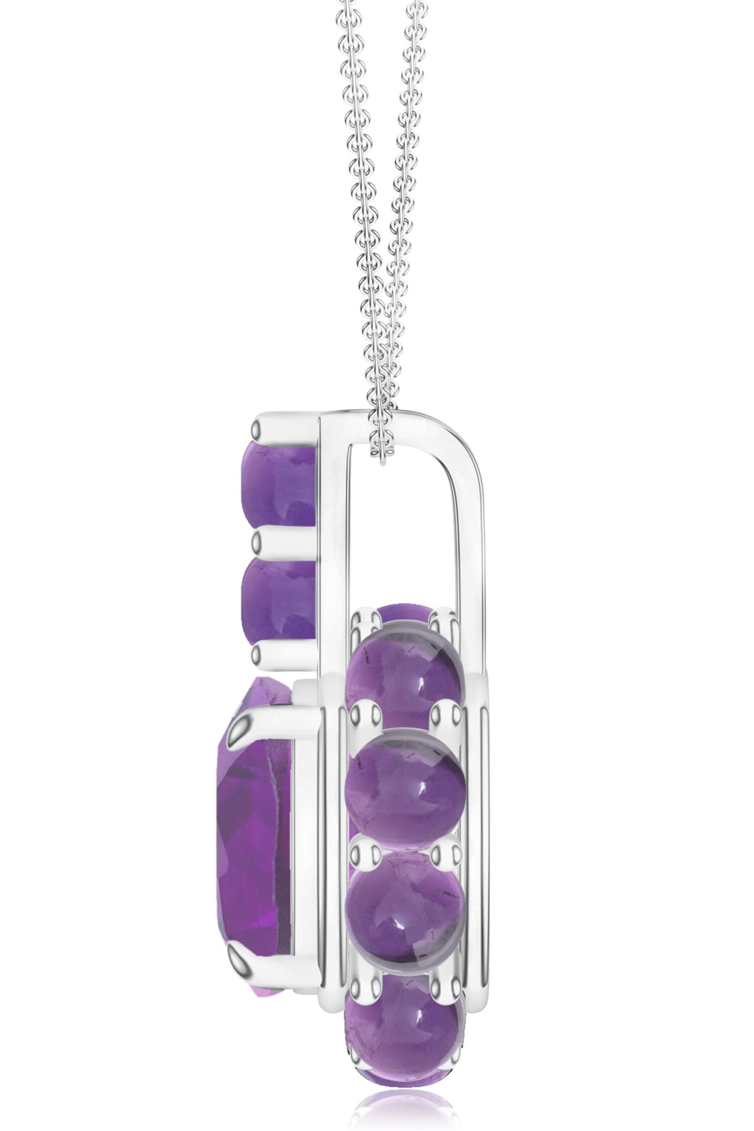 Amethyst Sterling Silver Pendant Necklace 