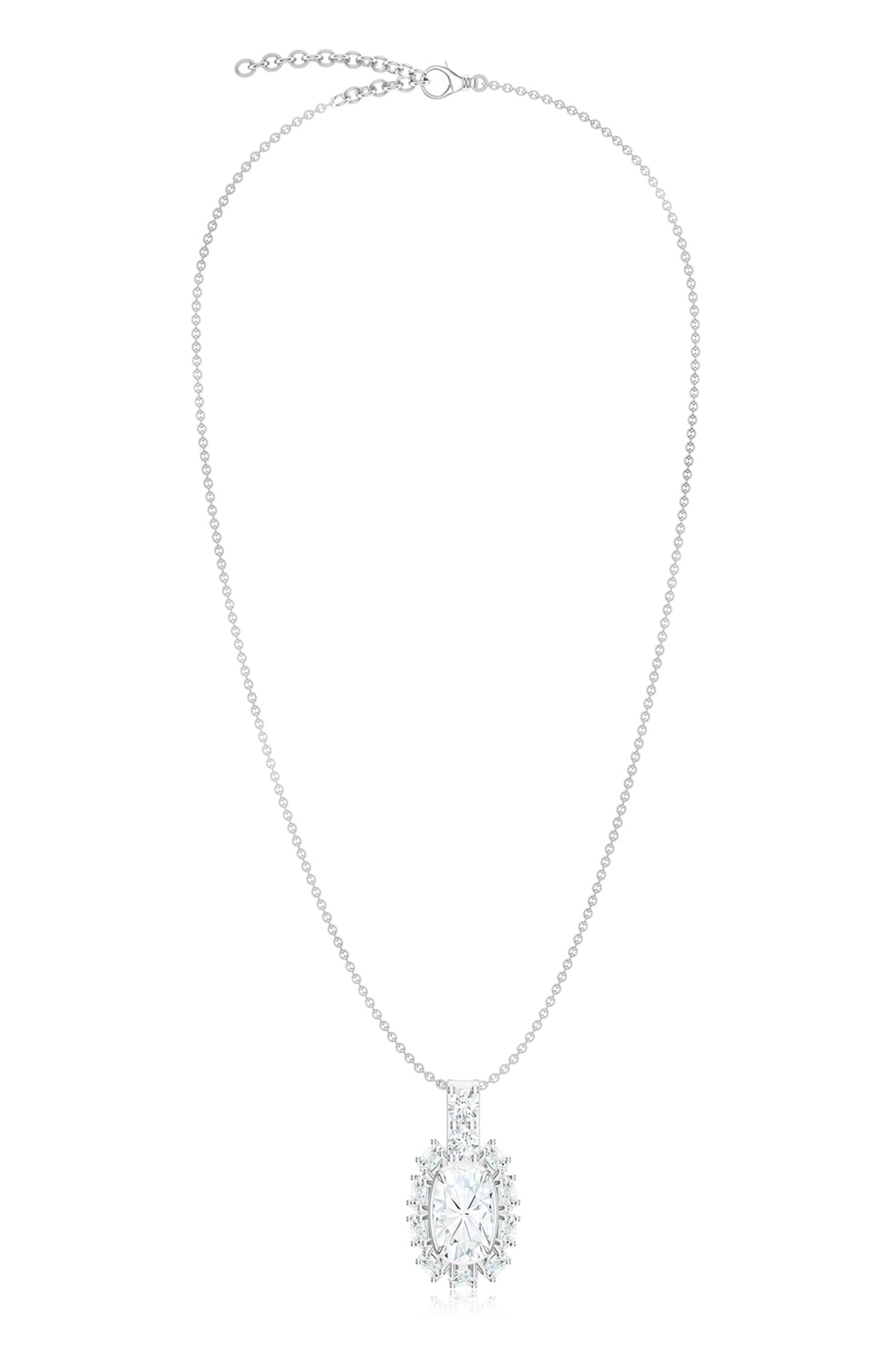Moissanite Silver Pendant Necklace 