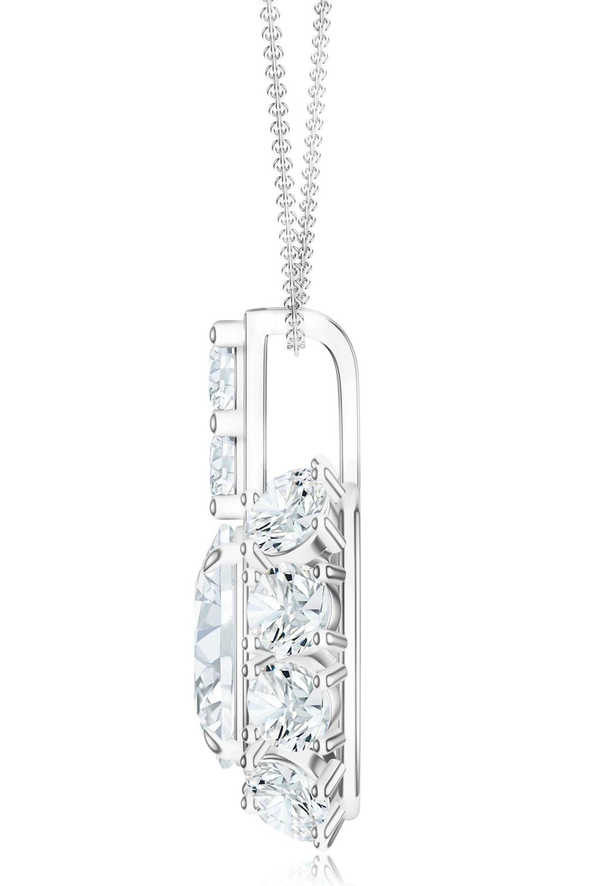 Moissanite Silver Pendant Necklace 