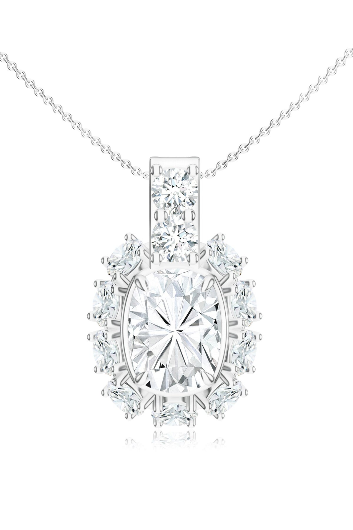Moissanite Silver Pendant Necklace 