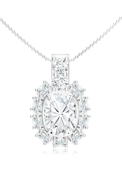 Moissanite Silver Pendant Necklace 