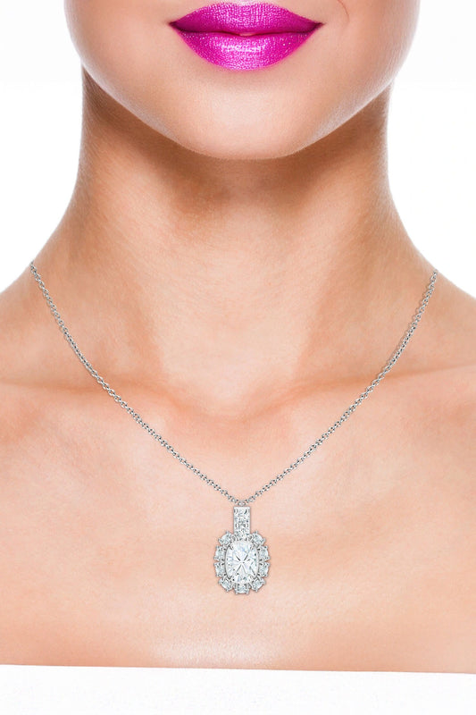 Moissanite Silver Pendant Necklace 