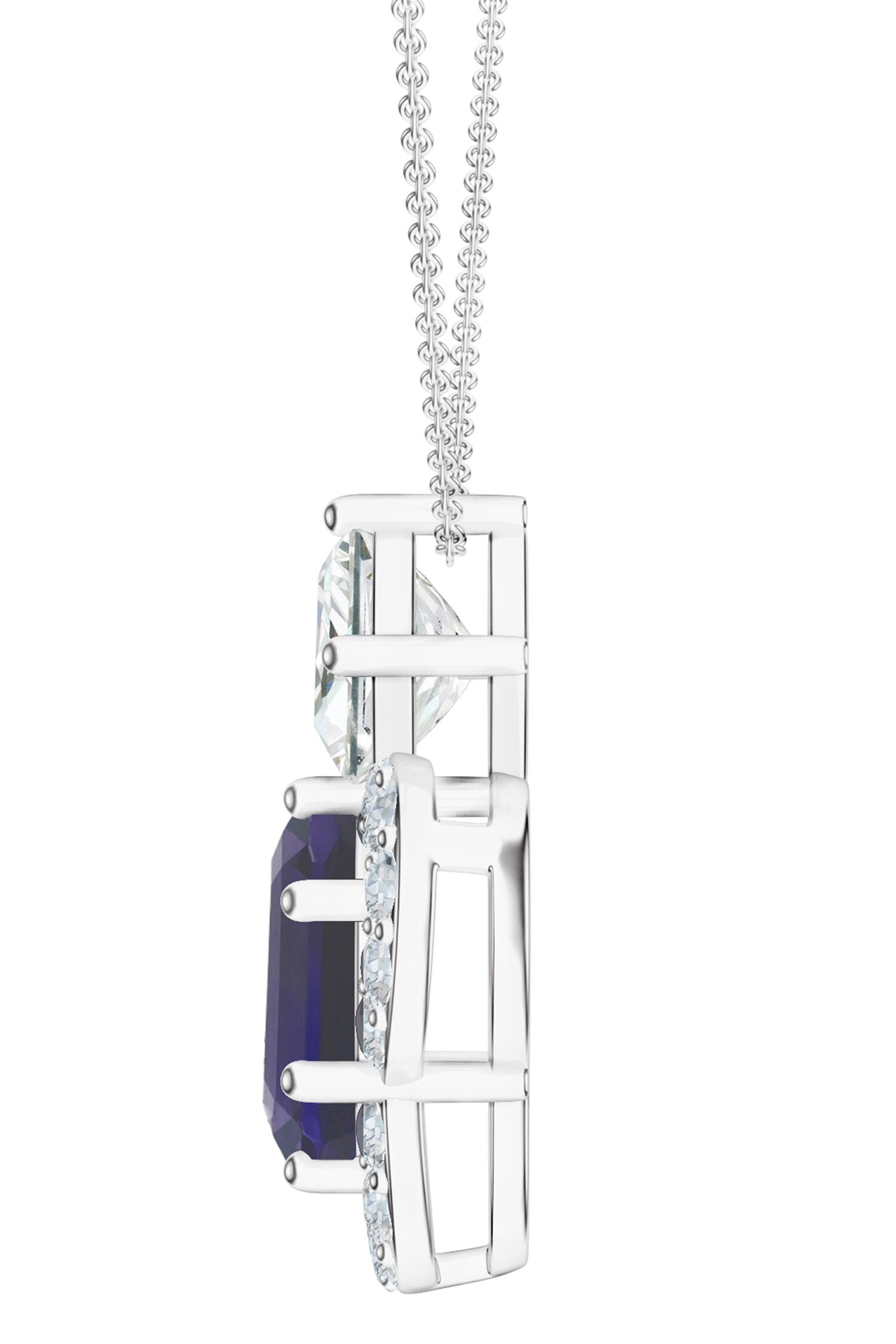 Amethyst Moissanite Pendant Necklace 