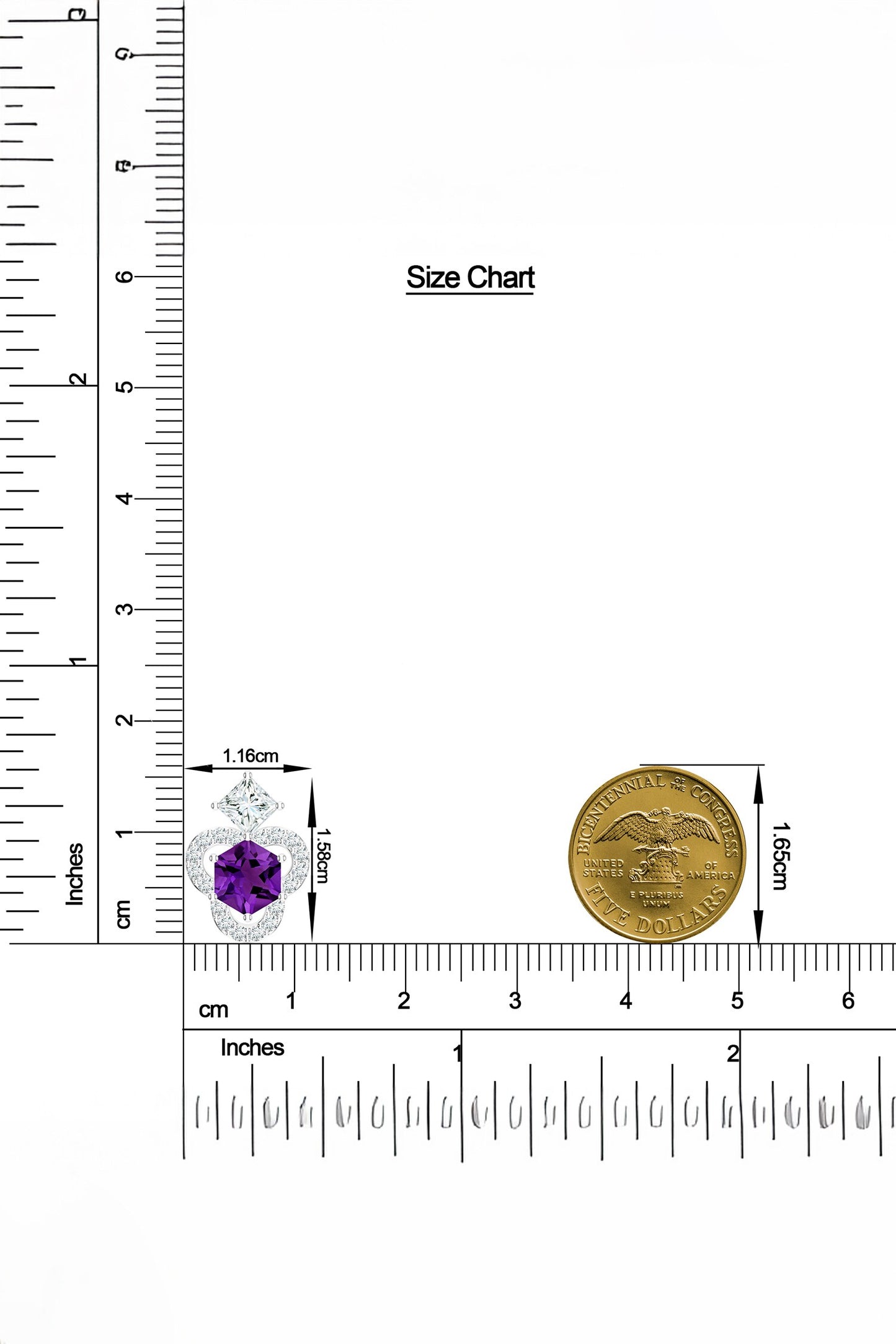 Amethyst Moissanite Pendant Necklace 