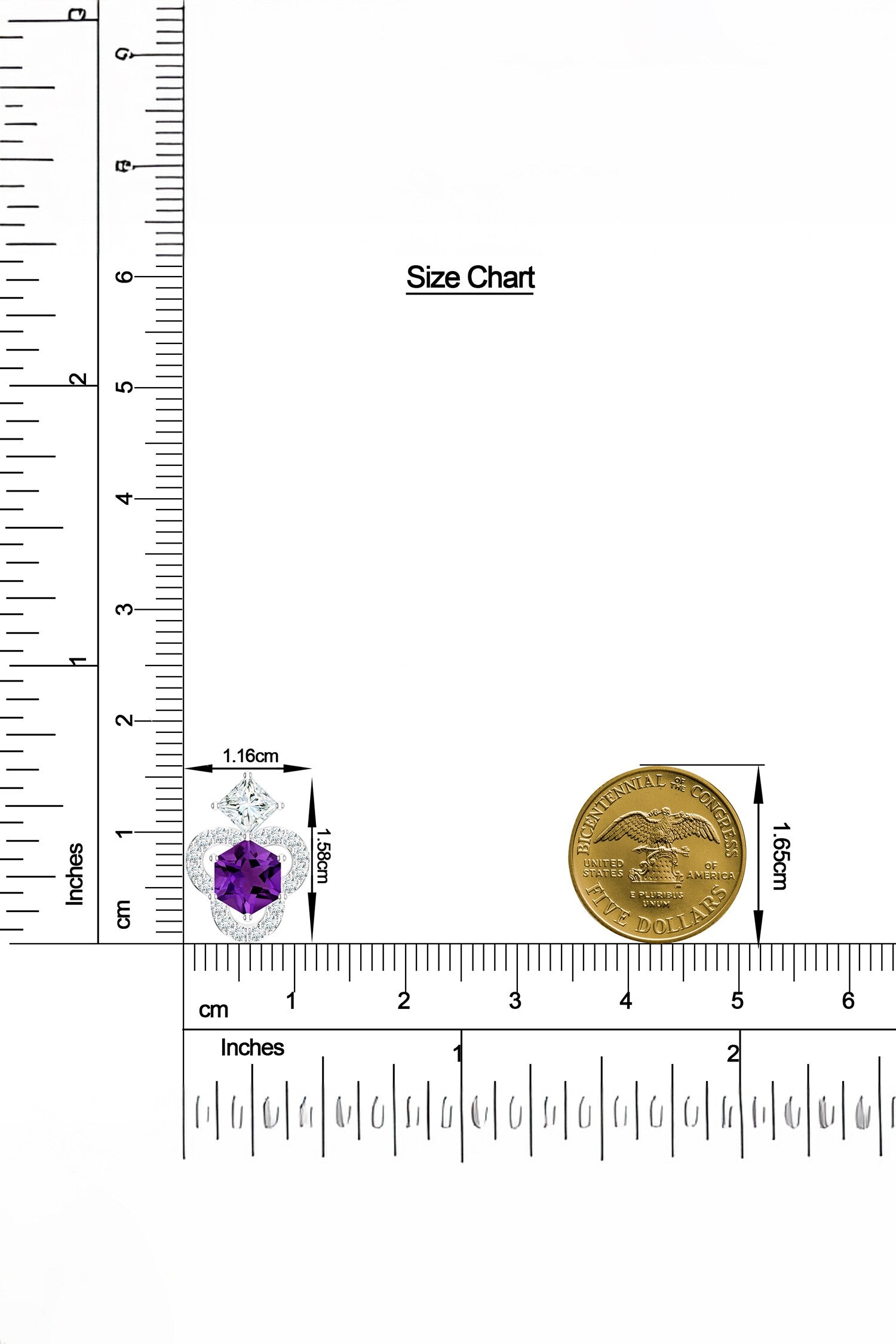 Amethyst Moissanite Pendant Necklace 