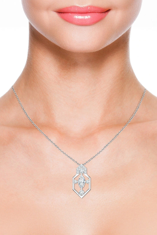 Contemporary Moissanite Pendant Necklace 