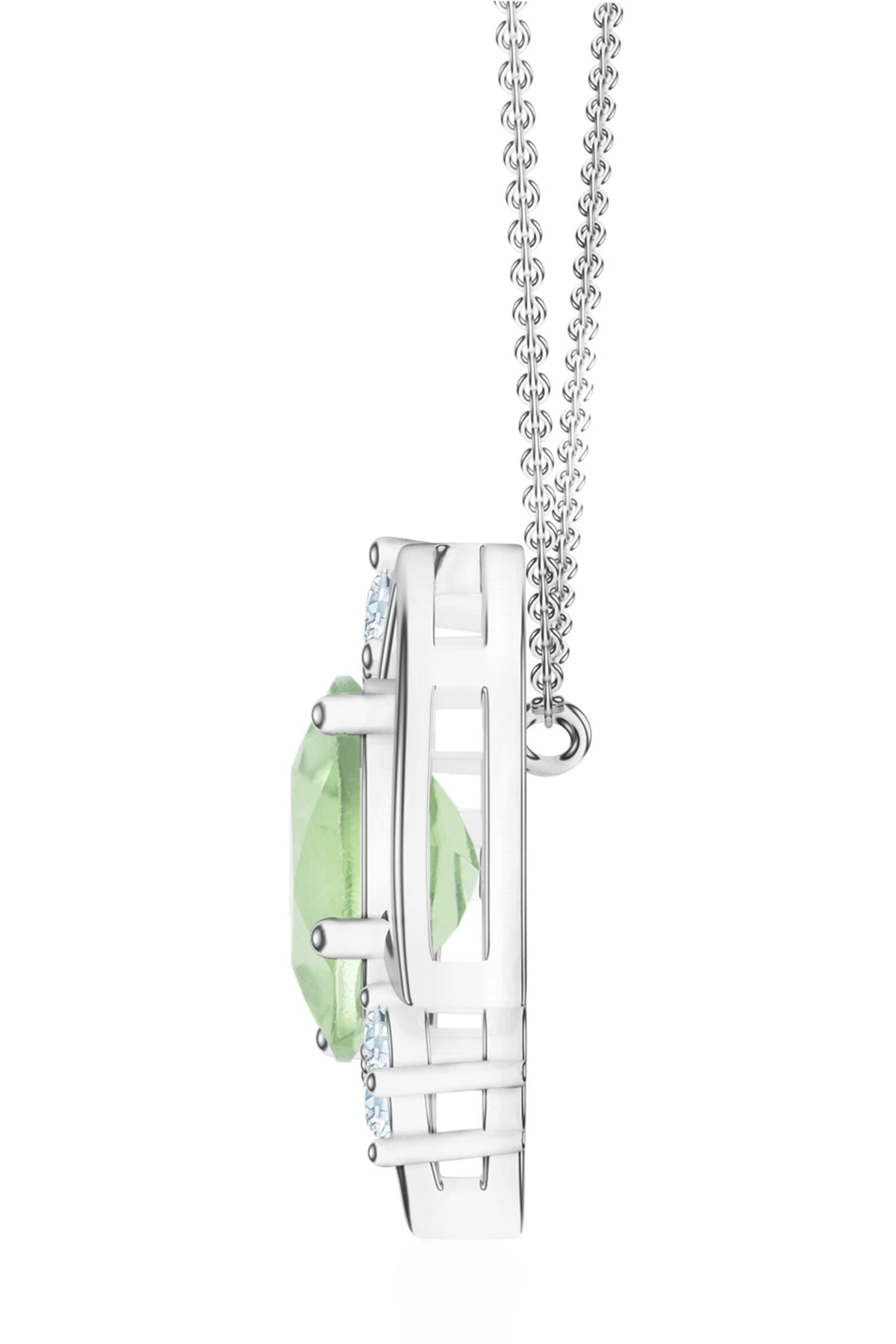 Designer Green Amethyst Pendant Necklace 
