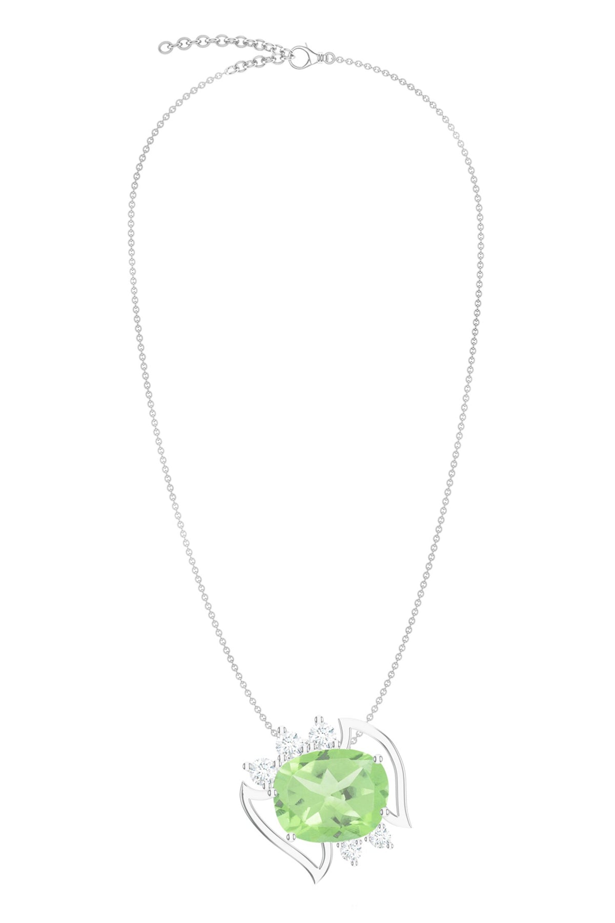 Designer Green Amethyst Pendant Necklace 