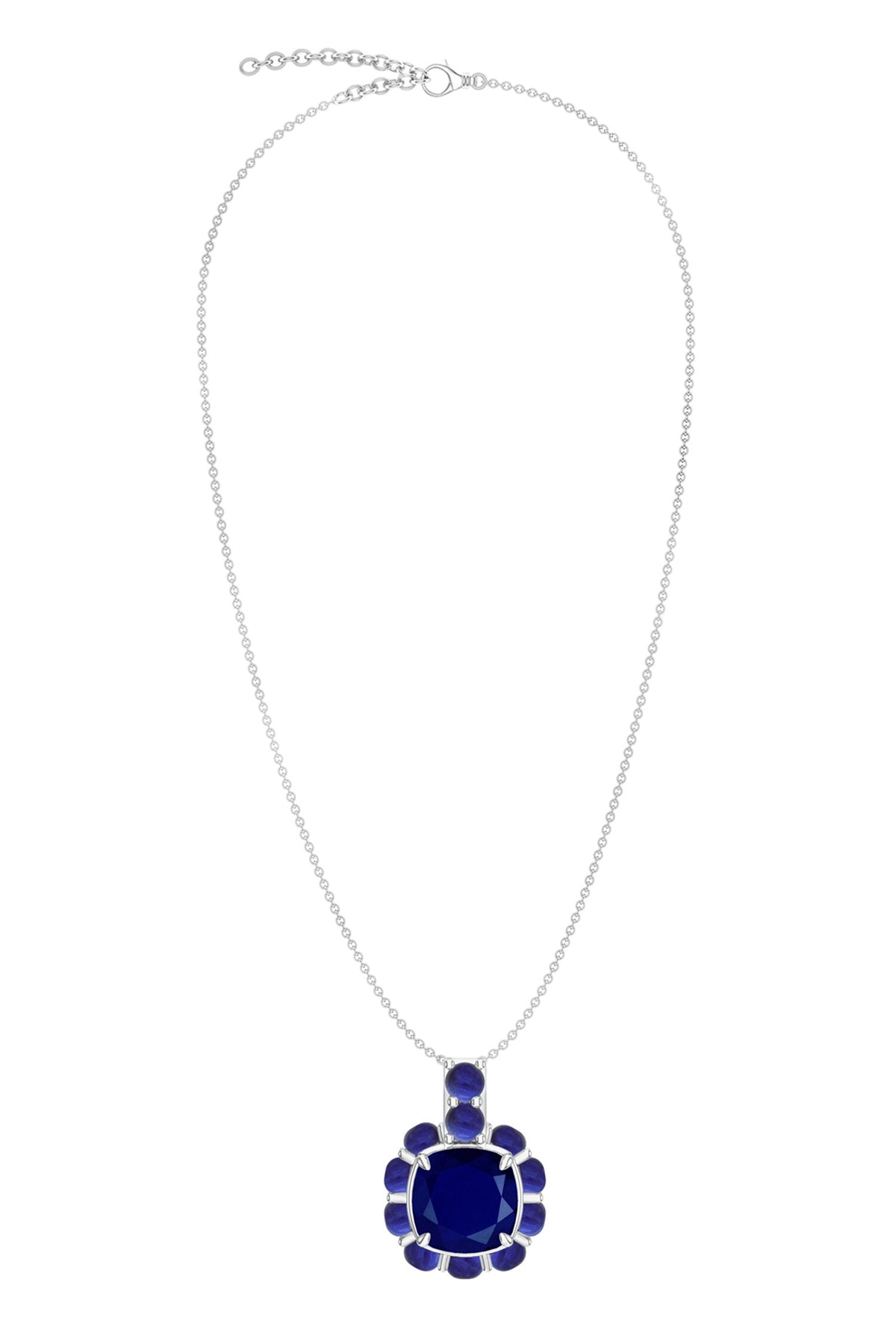 Stone Floral Pendant Necklace 