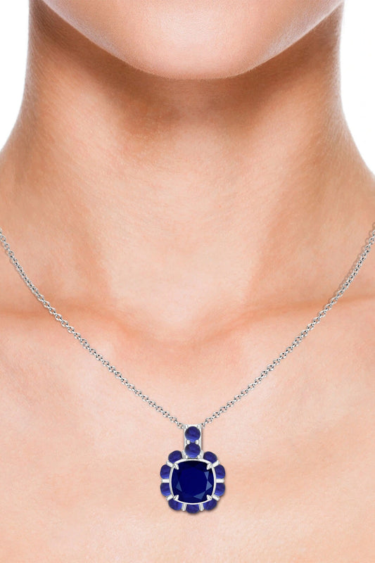 Stone Floral Pendant Necklace 