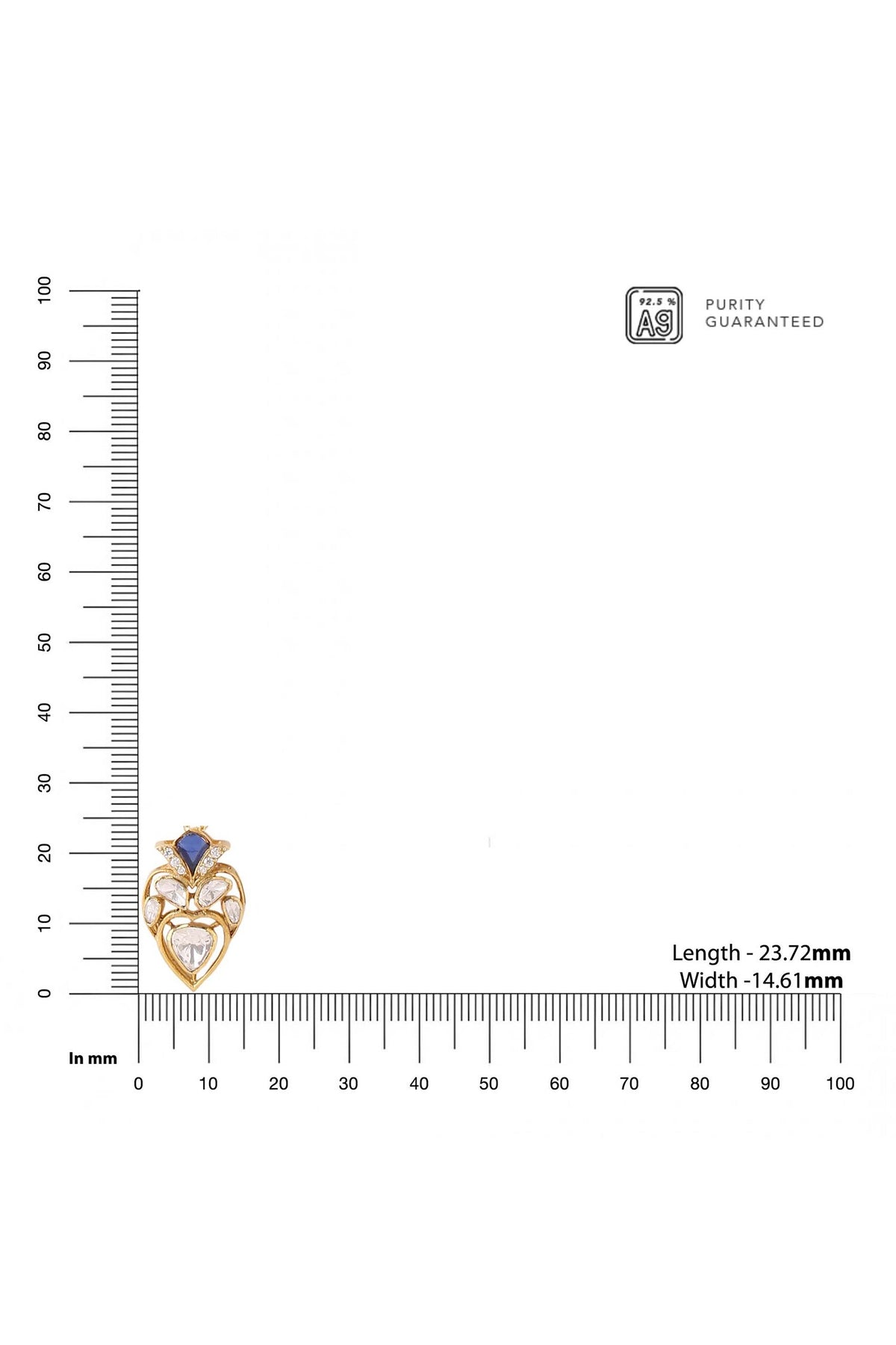 Gold Moissanite Heart Pendant Necklace 