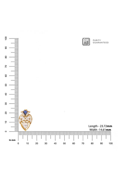 Gold Moissanite Heart Pendant Necklace 