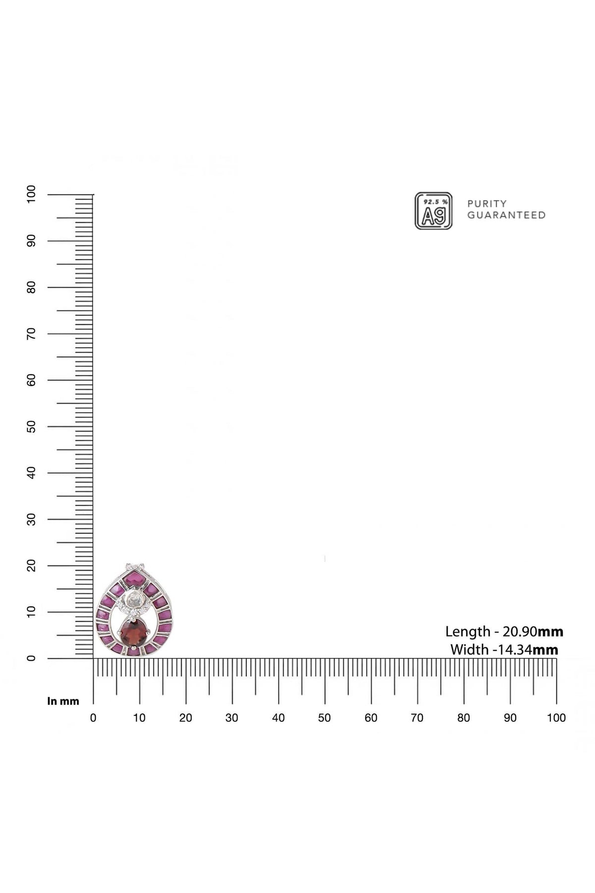 Garnet & Moissanite Pendant Necklace 