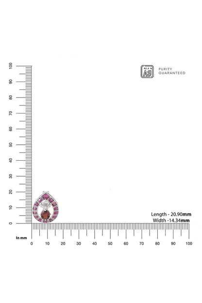 Garnet & Moissanite Pendant Necklace 