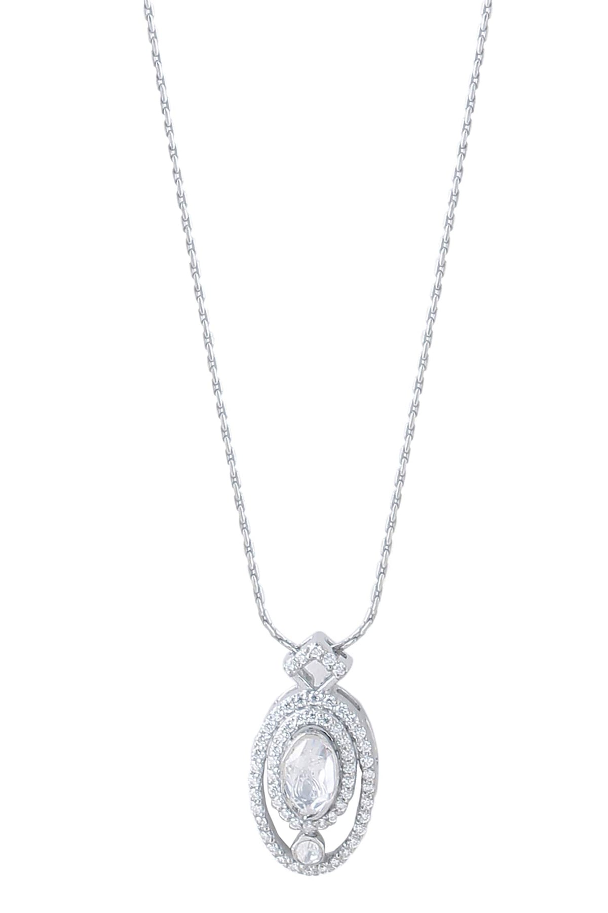 Moissanite Sterling Silver Pendant Necklace 