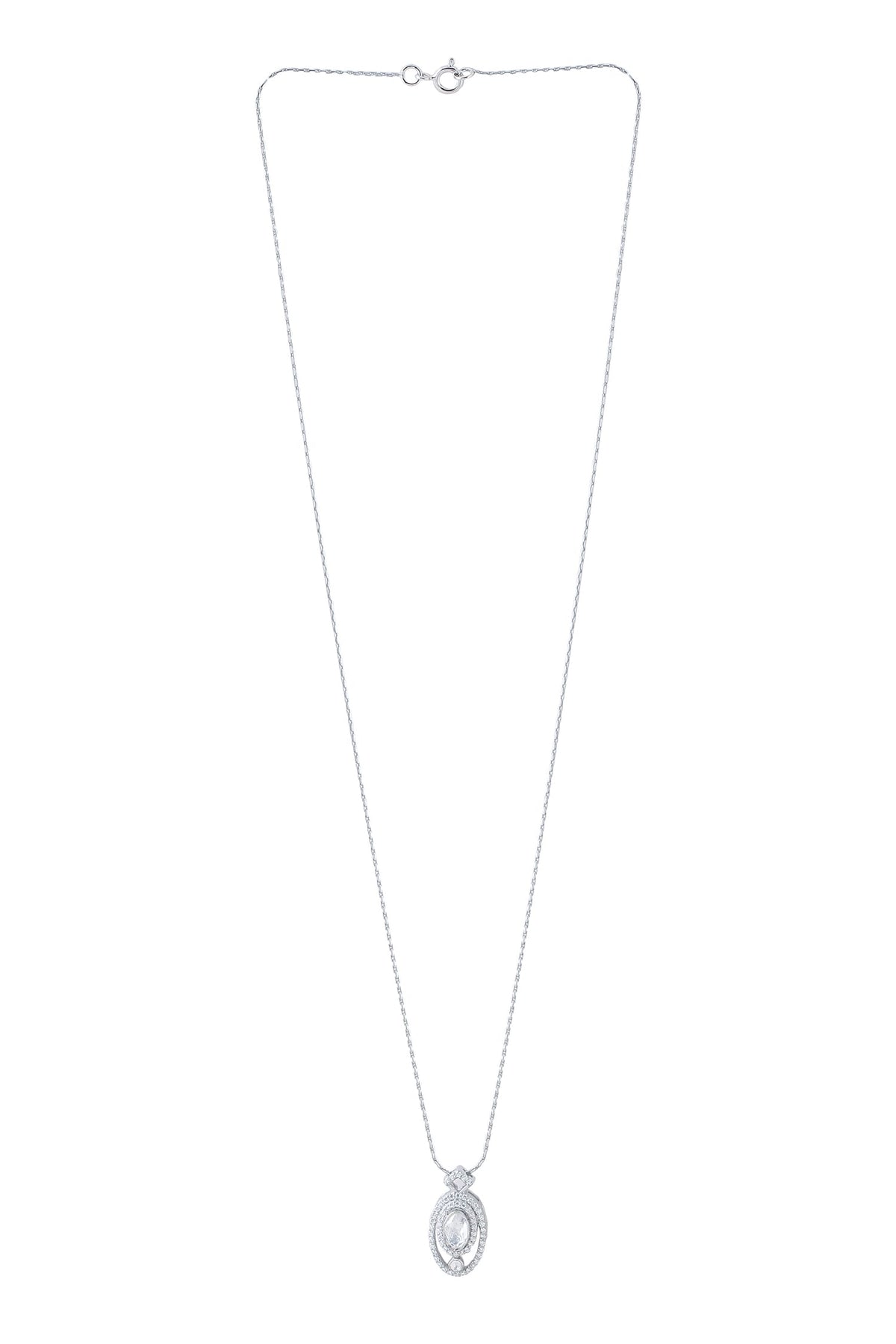 Moissanite Sterling Silver Pendant Necklace 