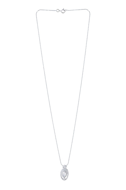 Moissanite Sterling Silver Pendant Necklace 