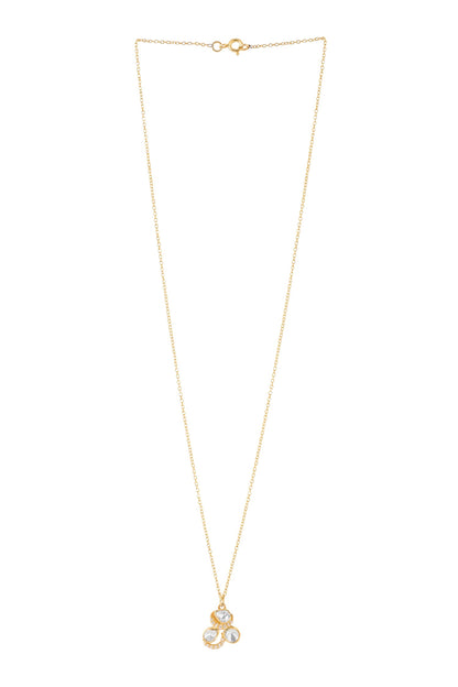 Gold Moissanite Polki Pendant Necklace 