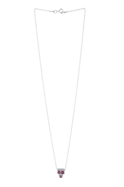 Contemporary Garnet Moissanite Pendant Necklace 