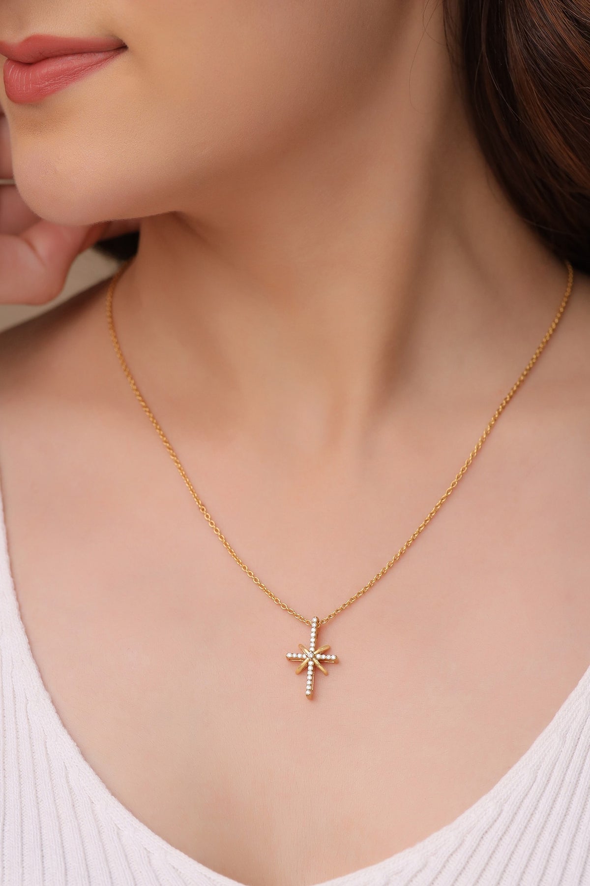 Moissanite Star Pendant Necklace 